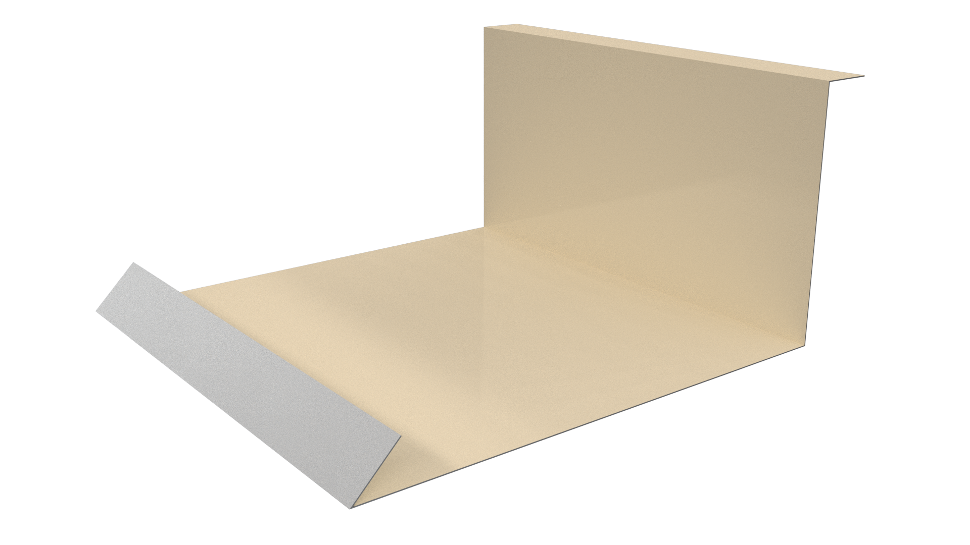 Планка примыкания нижняя 100x200x2000 мм, 1015 св. слоновая кость глянцевый