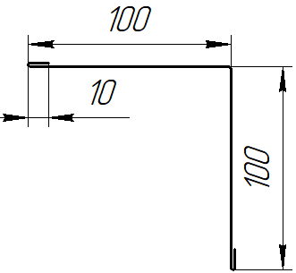Угол внутренний 100x100x2000 мм, Картэн тёмный