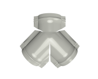 Тройник Y конька круглого 625x510 мм, 9002 светло-серый глянцевый