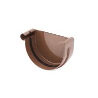 Заглушка желоба левая 125 мм, RAL 8017