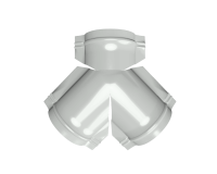 Тройник Y конька круглого 625x510 мм, 9003 сигнальный белый глянцевый