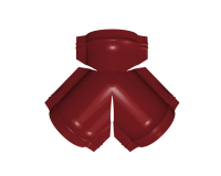 Тройник Y конька круглого 625x510 мм, 3011 коричнево-красный глянцевый