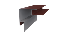 Планка угла наружного сложная Блок-хаус 110x110x2000 мм, 3009 оксид красный глянцевый