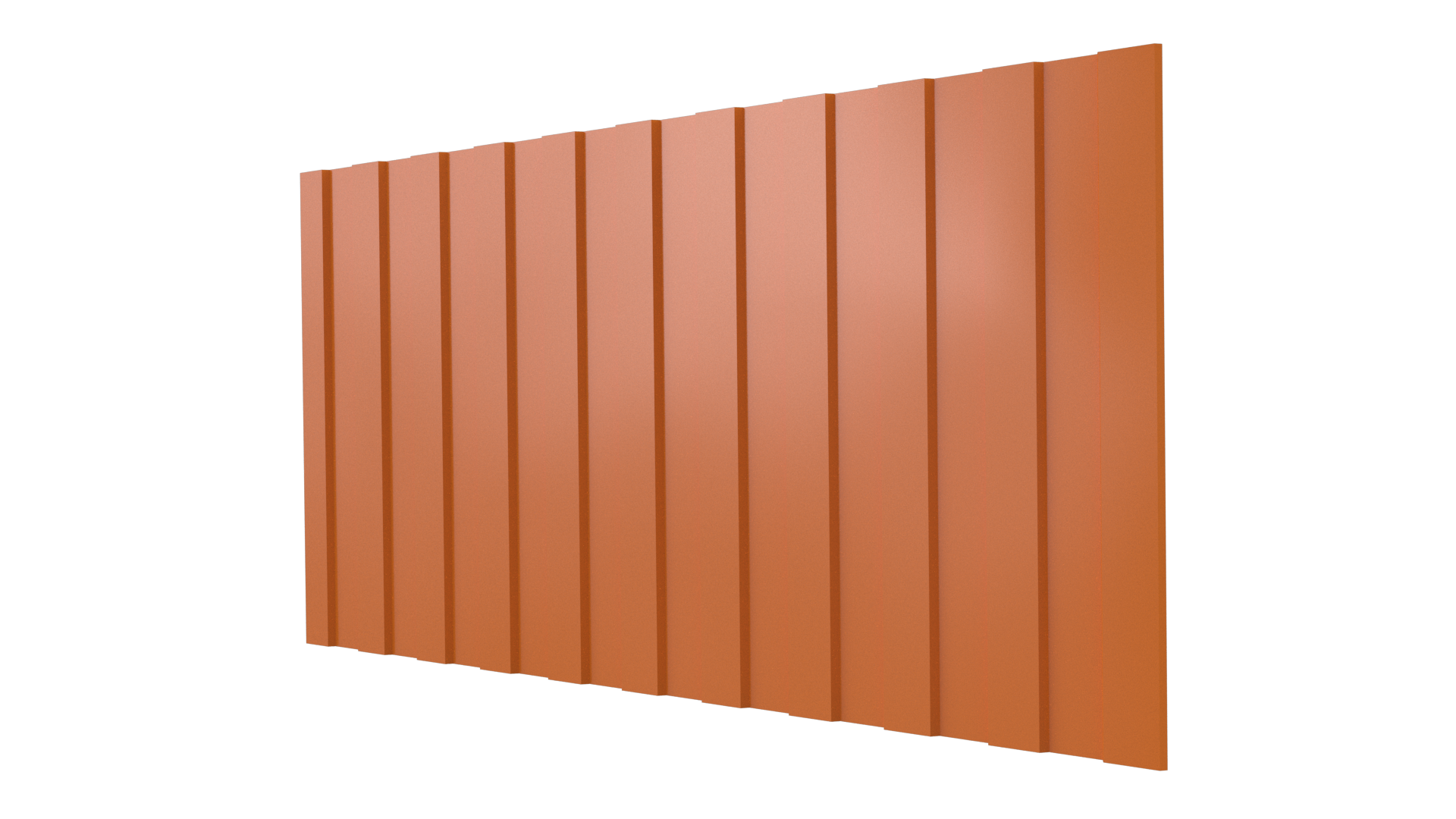 Профнастил С8 1200/1150x0,3 мм, 2011 насыщенный оранжевый глянцевый