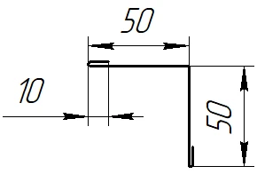 Угол внутрений 50x50x2000 мм, 8017 шоколадно-коричневый матовый