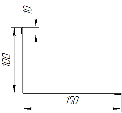 Планка примыкания верхняя 100x150x2000 мм, Картэн тёмный