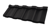 Металлочерепица Геркулес 25 1200/1150x0,5 мм, 9005 черный янтарь стальной бархат