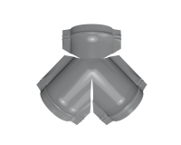 Тройник Y конька круглого 625x510 мм, 7004 сигнальный серый глянцевый