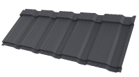 Металлочерепица Каскад 1195/1130x0,5 мм, 7024 графитовый серый стальной бархат