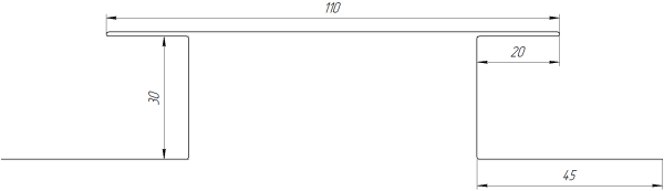 Планка стыковочная сложная 75x2000 мм, Картэн тёмный