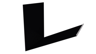 Планка примыкания верхняя к трубе фальц 250x210 мм, 9005 черный янтарь глянцевый