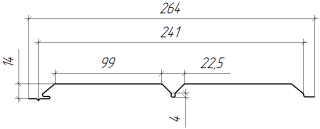 Софит Л-брус перфорированный 264/241x0,5 мм, 1014 слоновая кость глянцевый