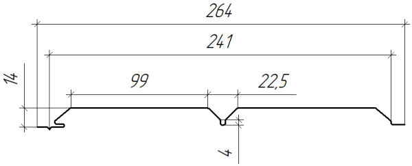 Софит Л-брус перфорированный 264/241x0,5 мм, 7037 пыльно-серый глянцевый