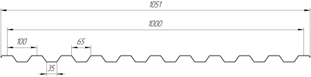 Профнастил С21 1051/1000x0,4 мм эконом, цинк