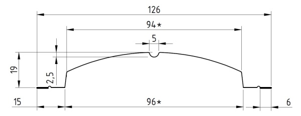 Штакетник Европланка 126x0,5 мм, 7011 железно-серый глянцевый