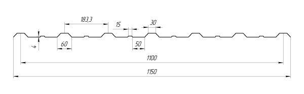 Профнастил НС16 1150/1100x0,45 мм, 8019 серо-коричневый глянцевый