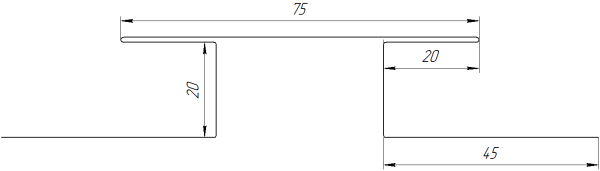 Планка стыковочная сложная 75x2000 мм, Морёный дуб 3D