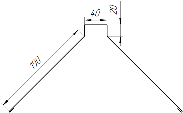 Конёк фигурный 190x190x2000 мм, Картэн