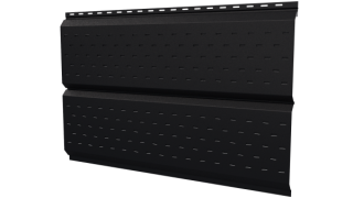 Софит Л-брус перфорированный 264/241x0,45 мм, 9005 черный янтарь матовый