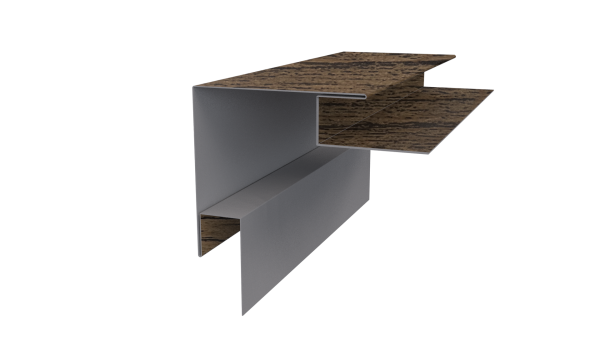 Планка угла наружного сложная 75x75x2000 мм, Дуб Сантана 3D