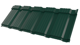Металлочерепица Каскад 1195/1130x0,5 мм, 6005 зеленый мох глянцевый