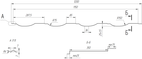 Профиль Орион 30 1200/1150x0,45 мм, 3005 винно-красный матовый