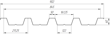 Профнастил Н60 902/845x0,65 мм, 2011 насыщенный оранжевый глянцевый